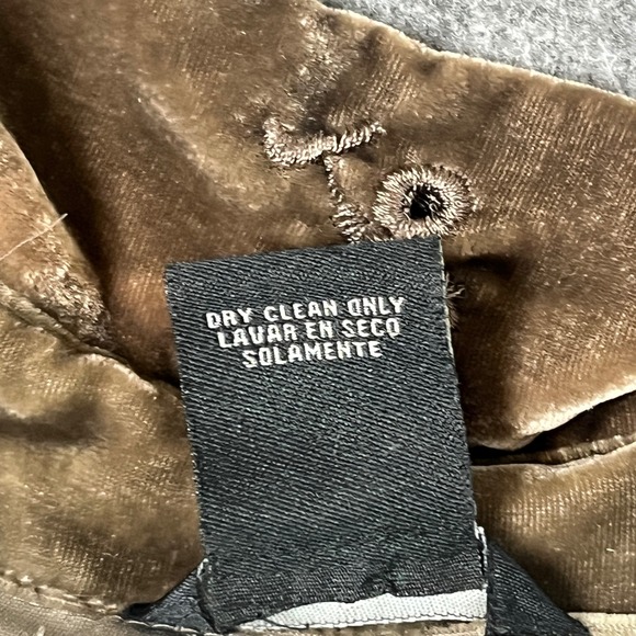 Vintage ECI Brown Velvet Floral Embroidered Eyelet Shirt Whimsigoth Fits Small - Picture 10 of 16